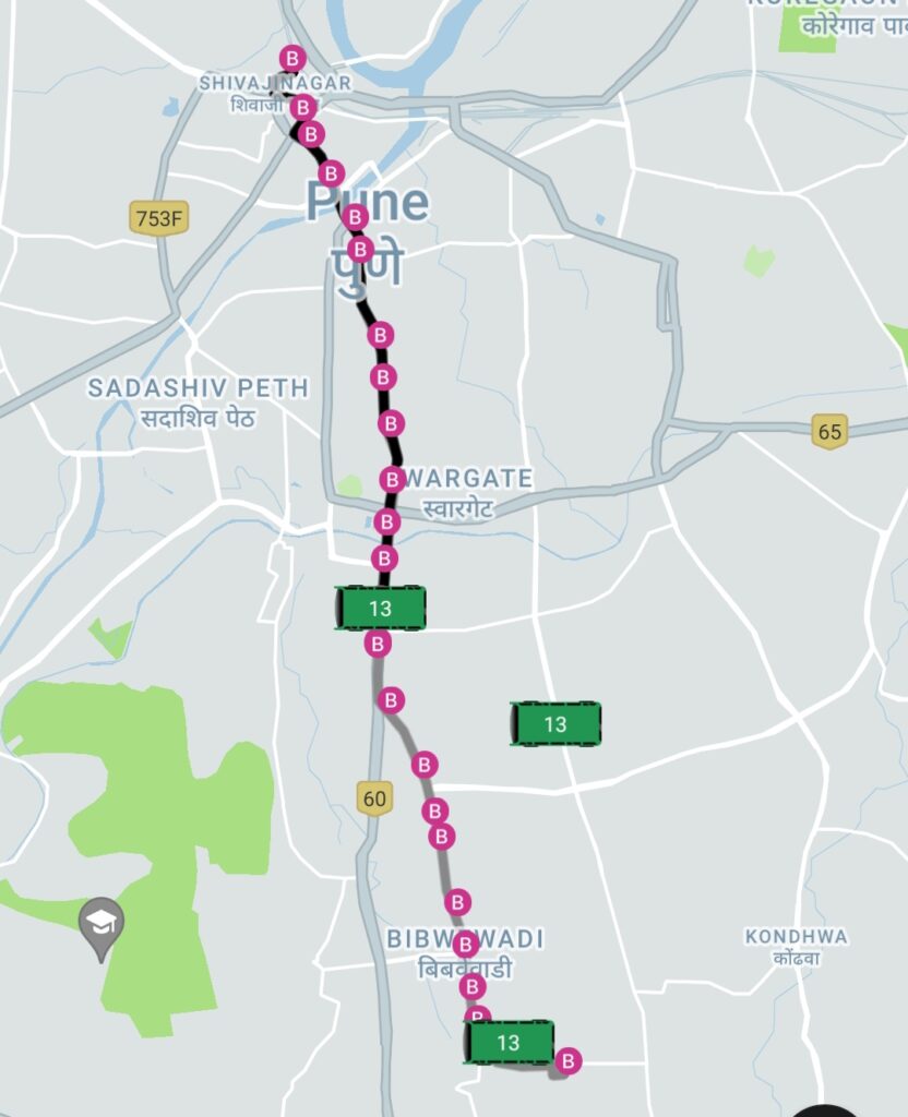 PMPML Bus 13 Route & Time